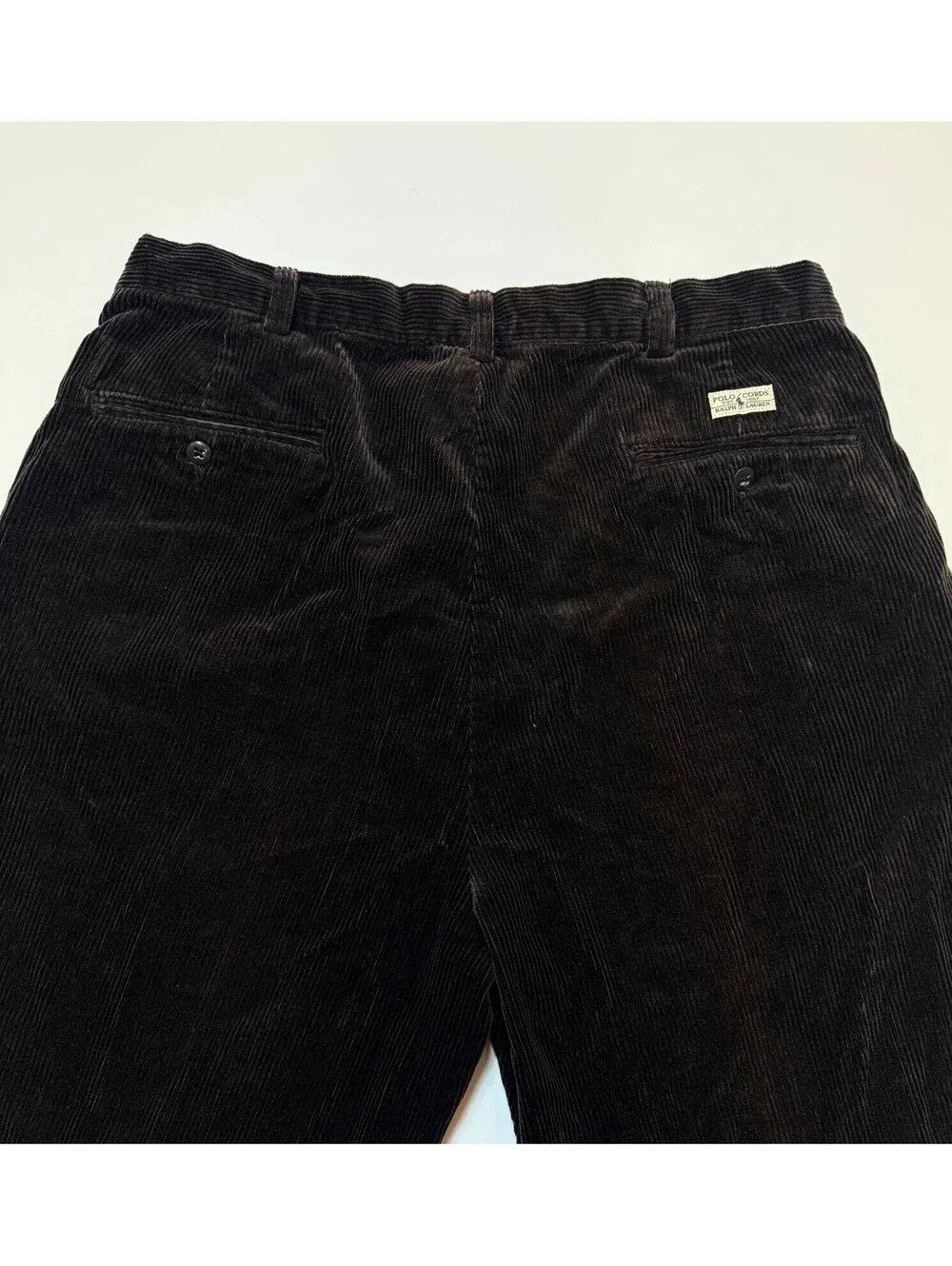Polo Ralph Lauren Polo Cords Mens 35x32 Brown Corduroy Pleated Pants